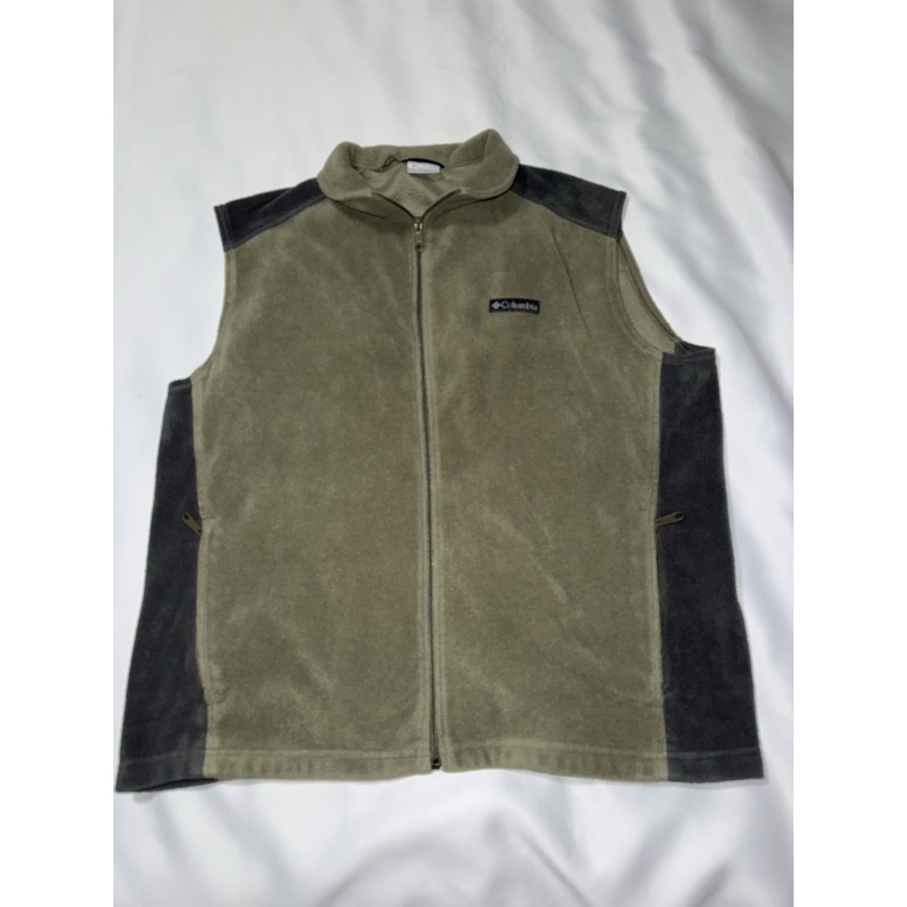 Columbia Vest Sweater Extra Large Adult Green Full Zip Pockets Fleece Womens XL